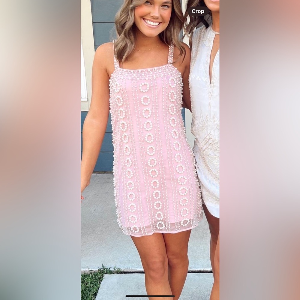 LPA Leila mini dress in bubble pink